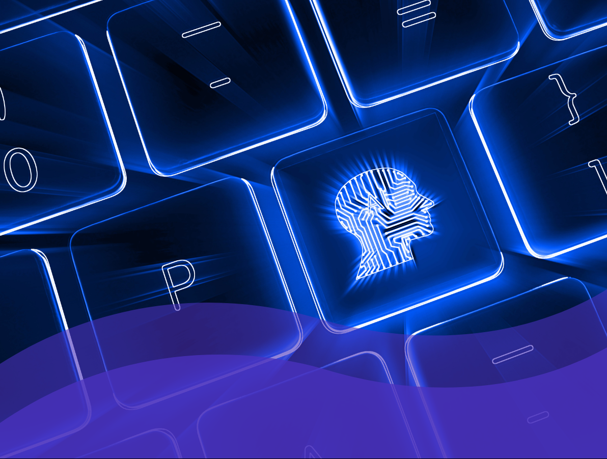 human head icon on keyboard